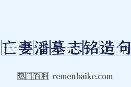 亡妻潘墓志铭造句是什么意思的图片